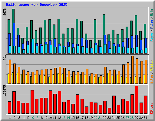 Daily usage for December 2025