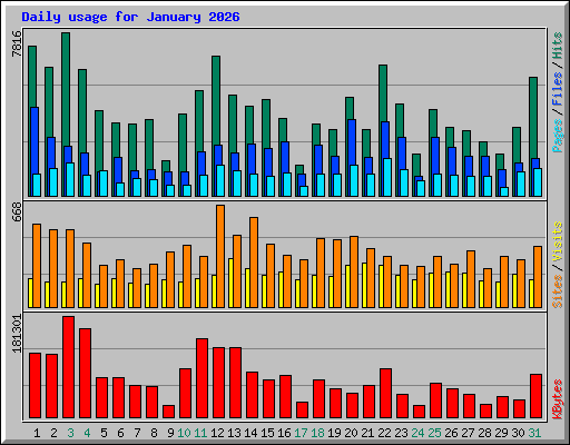 Daily usage for January 2026