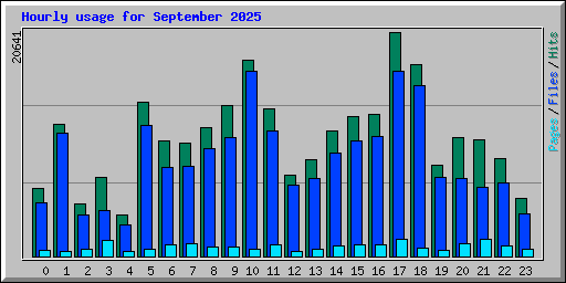 Hourly usage for September 2025