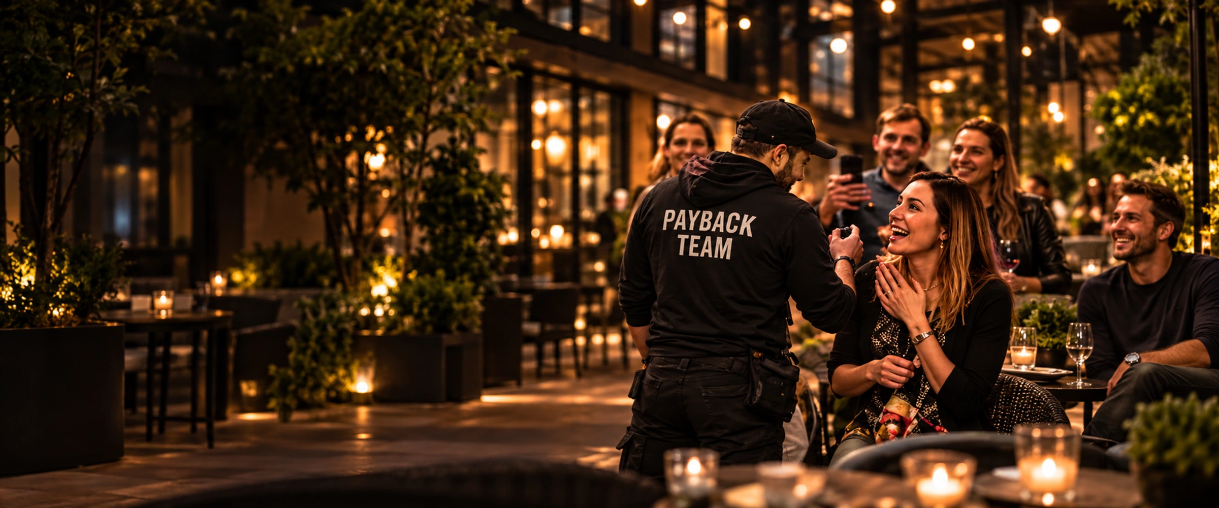 Payback Team met herkenbaar rugopschrift